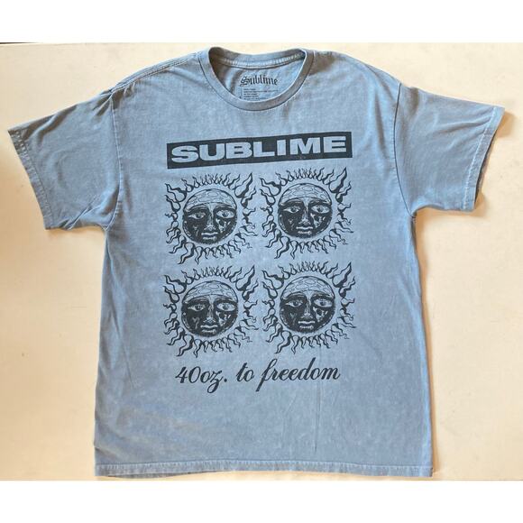 Sublime 40oz. to Freedom Retro Sun Band Tee Blue 2023 Album Art Size L - Picture 1 of 6